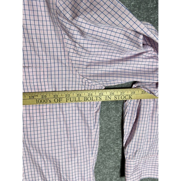 J Crew 100s 2-Ply Cotton Button Down Shirt Mens Large Pink Plaid Long Sleeve - Picture 16 of 16